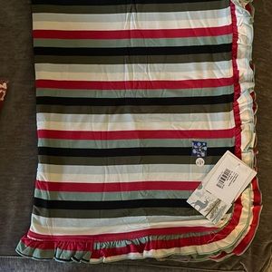 Kickee Pants Ruffle Stroller Blanket inChristmas Multi Stripe